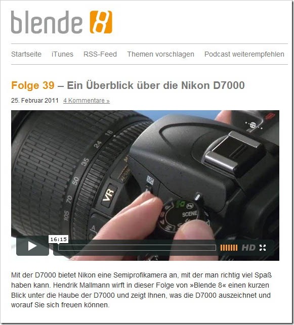 d7000podcast thumb D7000 Videopodcast bei Blende 8 Galileo Press